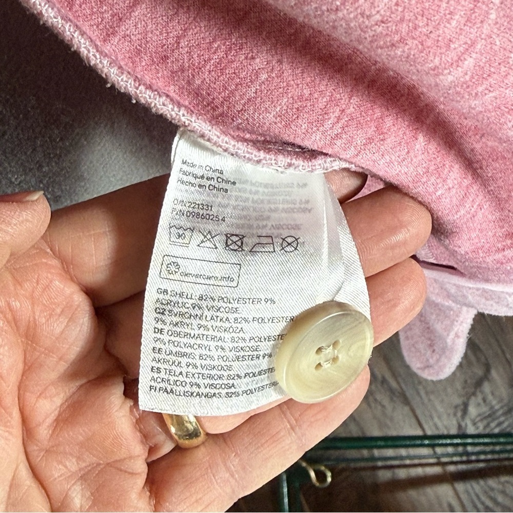 HM Pink Marl Button Up Shacket Shirt Jacket Large Pockets Heathered Soft Layer - Picture 8 of 10